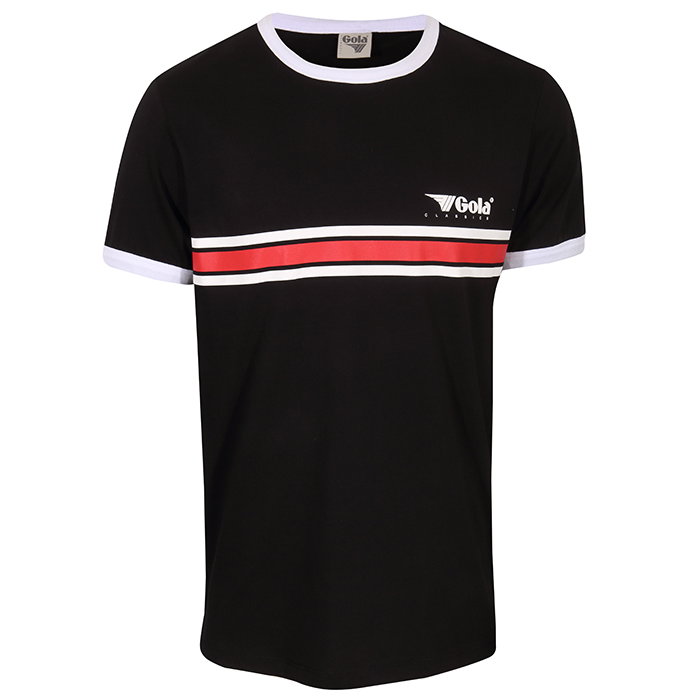 Gola Freizeit-Tshirt Stripe Logo (100% Baumwolle) schwarz Herren
