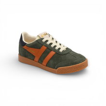 Gola Sneaker Elan 2026 (Wildleder, Schnürverschluss) khakigrün/orange/schwarz Kinder