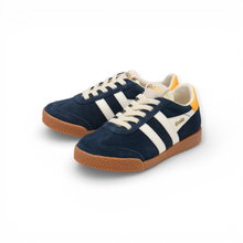 Sneakersy Gola Elan 2026 (zamsz, sznurowane) granatowo-białe-żółte dziecięce