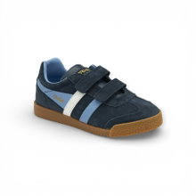 Sneaker Gola Harrier 2026 (zamsz, rzep) granatowy/vista/biały dziecięcy