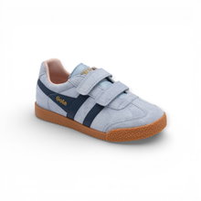 Sneaker Gola Harrier 2026 (zamsz, rzep) jasnoniebieski/navy/różowy kredowy dziecięcy