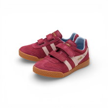 Sneaker Gola Harrier 2026 (zamsz, rzep) bordowy/różowy/niebieski dziecięcy