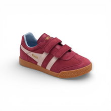 Sneaker Gola Harrier 2026 (zamsz, rzep) bordowy/różowy/niebieski dziecięcy