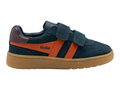 Gola Sneaker Viper 2026 (Wildleder, Klettverschluss) navyblau/orange Kinder