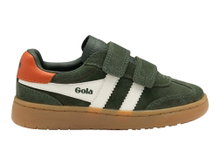 Sneaker Gola Viper 2026 (zamsz, rzep) khaki/pomarańczowy dziecięcy