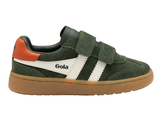 Gola Sneaker Viper 2026 (Wildleder, Klettverschluss) khakigrün/orange Kinder