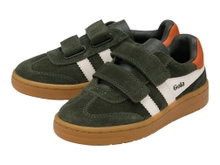 Sneaker Gola Viper 2026 (zamsz, rzep) khaki/pomarańczowy dziecięcy