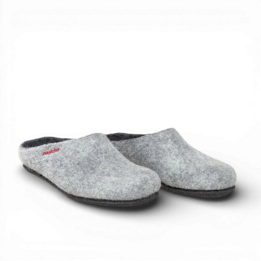 Gottstein Hausschuhe Magicfelt 709 (100% Wolle) hellgrau (Größe 43-46)