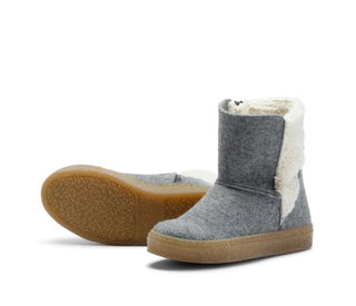 Grand Step Shoes Zimowe botki Nicki Wool (ocieplane, wygodne) - jasnoszare Damskie