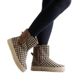 Grand Step Shoes Winterstiefel Nicki Wool Bootie (gefüttert, bequem) - braun/grau Damen