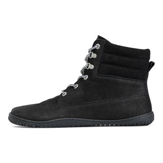 Grand Step Shoes Winterstiefel-Barfussschuhe Nox Barefoot Lace Bootie (Nubukleder) schwarz