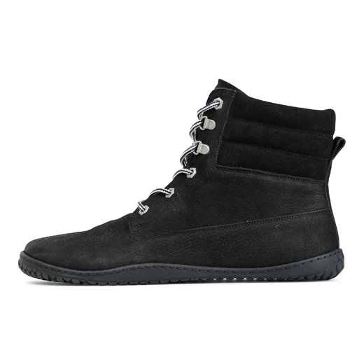 Grand Step Shoes zimowe buty - buty barefoot Nox Lace Bootie (skóra nubukowa) czarne