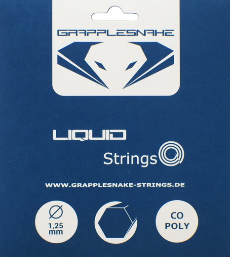 Besaitung mit Tennissaite Grapplesnake Liquid 1.25 (Haltbarkeit+Touch) silber