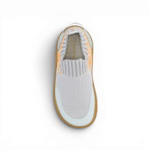Groundies Barfussschuhe Sneaker Nara (Strickmaterial, Zero Drop, anatomisch Zehenbox) grau/orange Kinder