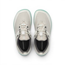 Groundies Minimal-Laufschuhe Chamonix TR Low (Barfussschuhe, Zero Drop, Trail) stonegrau/mint Damen