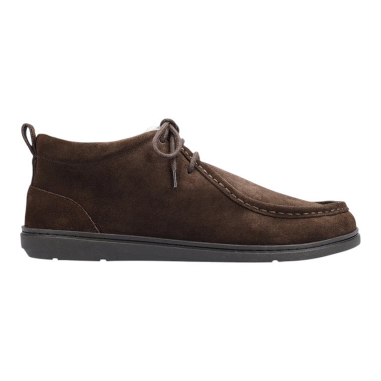 Groundies Mokassin Pebble (Zero Drop, Veloursleder, warm gefüttert) chocolatebraun Herren