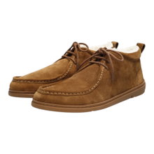 Groundies Mokassin Pebble (Zero Drop, Veloursleder, warm gefüttert) carmelbraun Herren