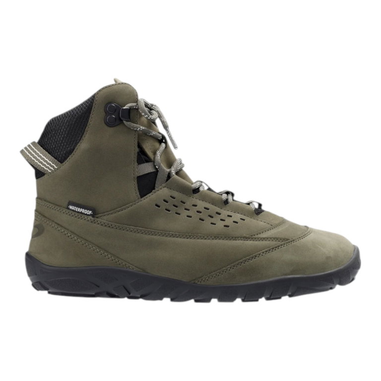 Groundies Hiking Shoes Grit (Zero Drop, Nubuck Leather, Waterproof) khaki
