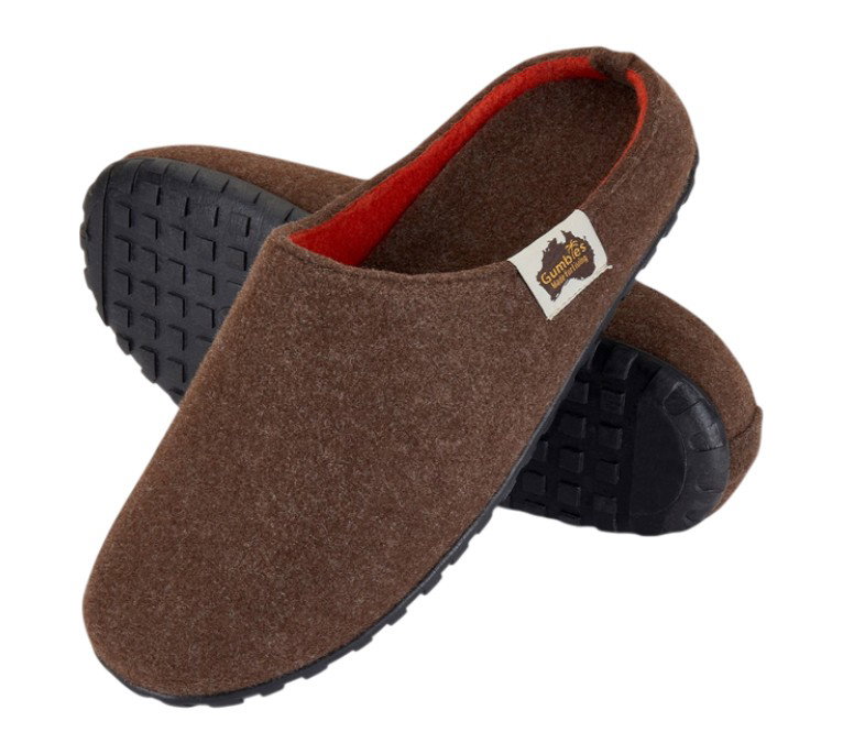 Gumbies Hausschuhe Slipper chocolatebraun/orange