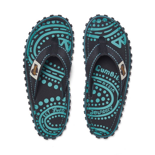 Gumbies Zehensandalen Original Flip Flops Dotty blau/anthrazitgrau