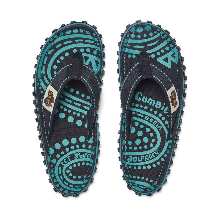 Gumbies Zehensandalen Original Flip Flops Dotty blau/anthrazitgrau