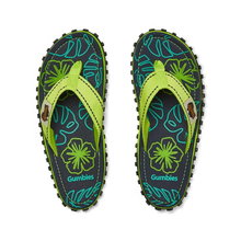 Gumbies Zehensandalen Original Flip Flops Lime Hibiscus limegrün