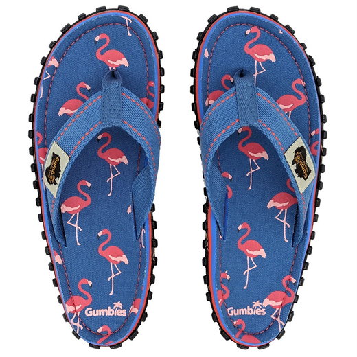 Gumbies Zehensandalen Original Flip Flops Flamingo blau Damen