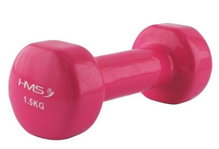 HMS Fitness 17023 Kurzhantel aus Gusseisen mit Vinylbeschichtung 1,5kg pink - 1 Stück