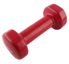 HMS Fitness 17023 Kurzhantel aus Gusseisen mit Vinylbeschichtung 2kg rot- 1 Stück