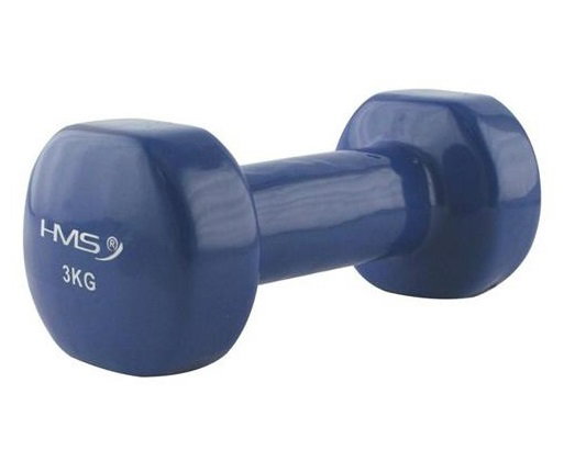 HMS Fitness Kurzhantel 17023 (Gusseisen, Vinylbeschichtung) 3kg blau - 1 Stück