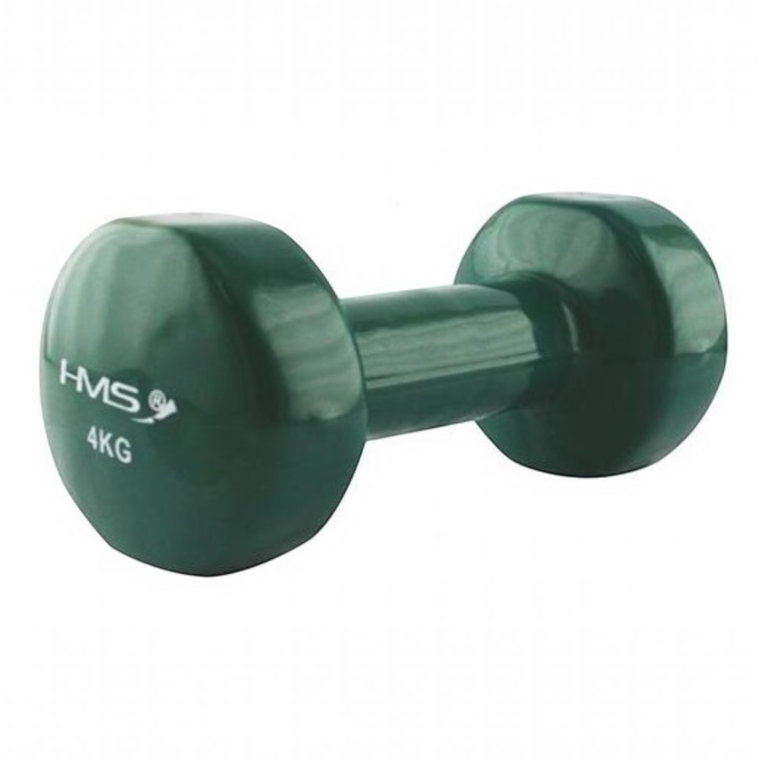 HMS Fitness Kurzhantel aus Gusseisen mit Vinylbeschichtung 4kg grün - 1 Stück