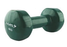 HMS Fitness Kurzhantel aus Gusseisen mit Vinylbeschichtung 4kg grün - 1 Stück