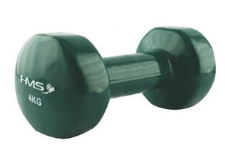 HMS Fitness Dumbbell made of cast iron with vinyl coating 4kg green - 1 piece