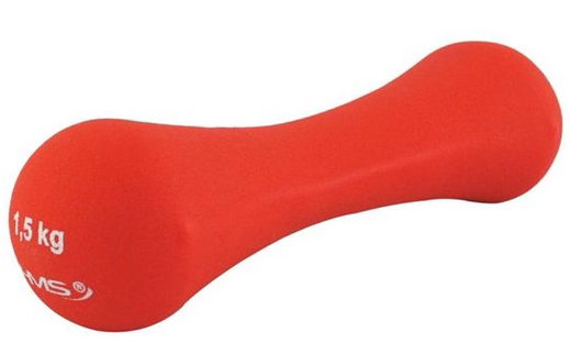HMS Fitness 17025 Kurzhantel aus Gusseisen mit Neoprenbeschichtung 1,5kg orange - 1 Stück