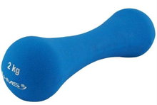 HMS Fitness 17025 Kurzhantel aus Gusseisen mit Neoprenbeschichtung 2kg blau - 1 Stück