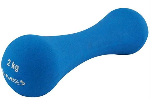 HMS Fitness 17025 Dumbbell made of cast iron with neoprene coating 2kg blue - 1 piece