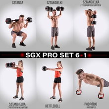 HMS Fitness SGX130 (2 Teile) Pro Set 6-in-1 Set mit Gewichten 30kg