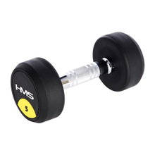 HMS Fitness Kurzhantel Pro Rundhantel mit Gummiummantelung 5 kg - 1 Stück
