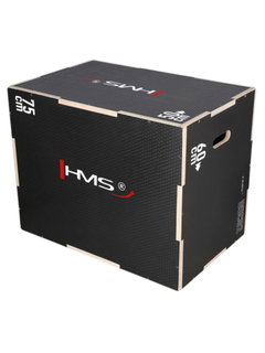HMS Fitness Jump Box DSC02 Plyo Box (Wooden Box, 75x60x50cm) black