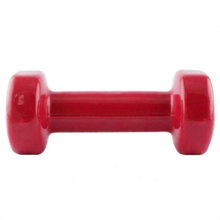 HMS Fitness 17023 Kurzhantel aus Gusseisen mit Vinylbeschichtung 2kg rot- 1 Stück