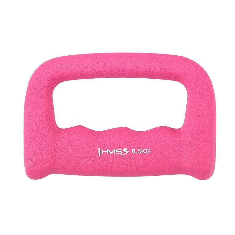 HMS Fitness Griffhantel CK05 (Schlagring) aus Gusseisen mit Neoprenbeschichtung - 0,5kg pink - 1 Stück