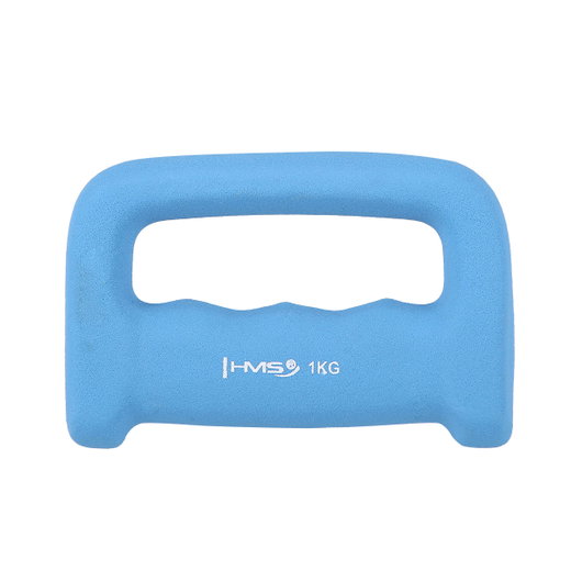 HMS Fitness Griffhantel CK10 (Schlagring) aus Gusseisen mit Neoprenbeschichtung - 1,0kg hellblau - 1 Stück