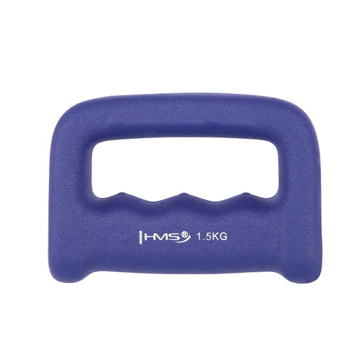 HMS Fitness Grip Dumbbell CK15 (Knuckle Duster) made of cast iron with neoprene coating - 1.5kg dark blue - 1 piece