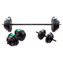 HMS Fitness Langhantelset (3 Teile) SGSP60 (1x Langhantel, 2x Kurzhanteln) 62 kg