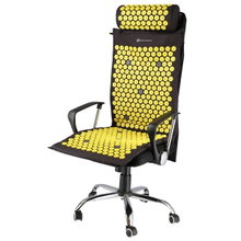 HMS Fitness Premium Akupressurmatte Set AKM04 (Matte und Kopfkissen) gelb/schwarz - 125x48cm
