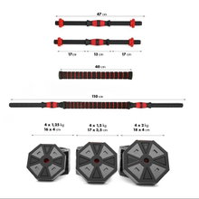 HMS Fitness SGK20 Bar Kurzhantel-Langhantel (achteckig) aus Composite 20kg