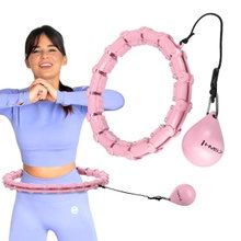 HMS Gymnastikreifen Hula-Hoop HHW02 mit Massagepunkten und Schwerkraftball - pink