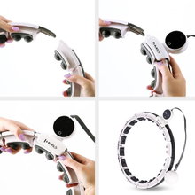 HMS Gymnastikreifen Hula-Hoop HHM016 mit Massagepunkten und Schwerkraftball - weiss/grau