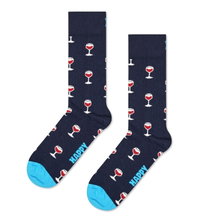 Happy Socks Tagessocke Crew Glas mit Wein dunkelblau - 1 Paar