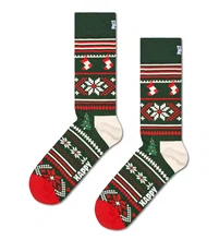 Skarpety Happy Socks Crew na dzień Bożego Narodzenia zielone - 1 para
